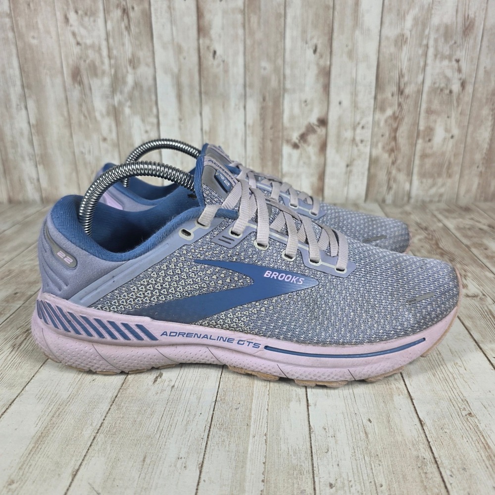 Brooks Adrenaline GTS 22 Women's Running Shoes Gray Blue Lavender Size‎ 10